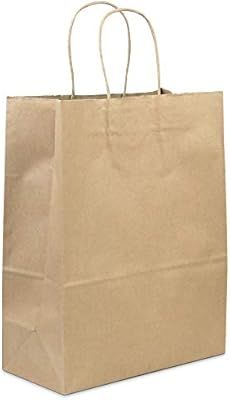 [50 Pack] Heavy Duty Kraft Paper Bags with Handles 13 x 10 x 5" 12 LB Twisted Rope Retail Shoppin... | Amazon (US)