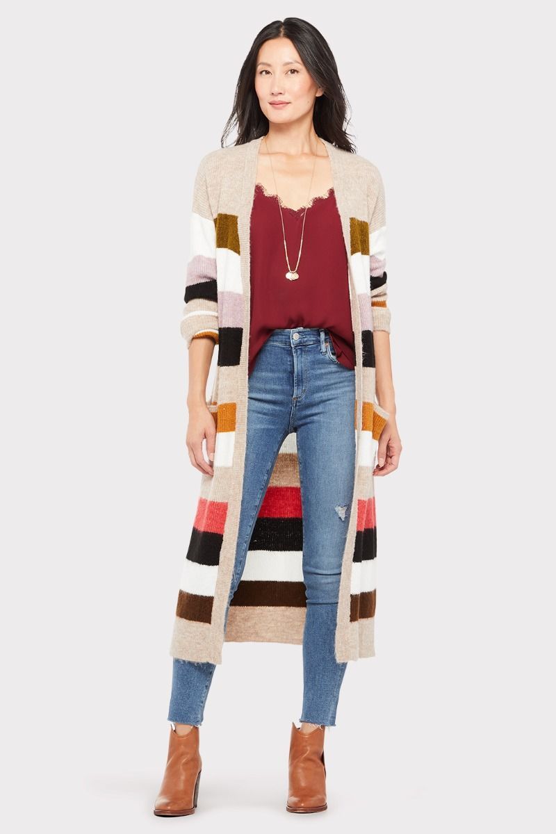 Gabby Multi Stripe Cardigan | Evereve