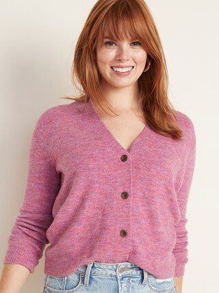 Slouchy Soft-Brushed Button-Front Cardi for Women | Old Navy (US)