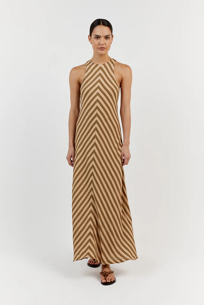 CLEMENCE BEIGE VISCOSE MIDI DRESS | DISSH