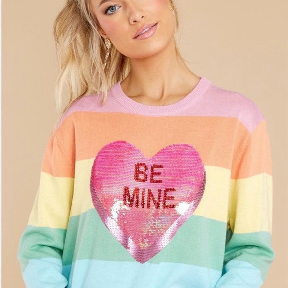 QUEEN OF SPARKLES Multicolor Heart Sweater | Poshmark