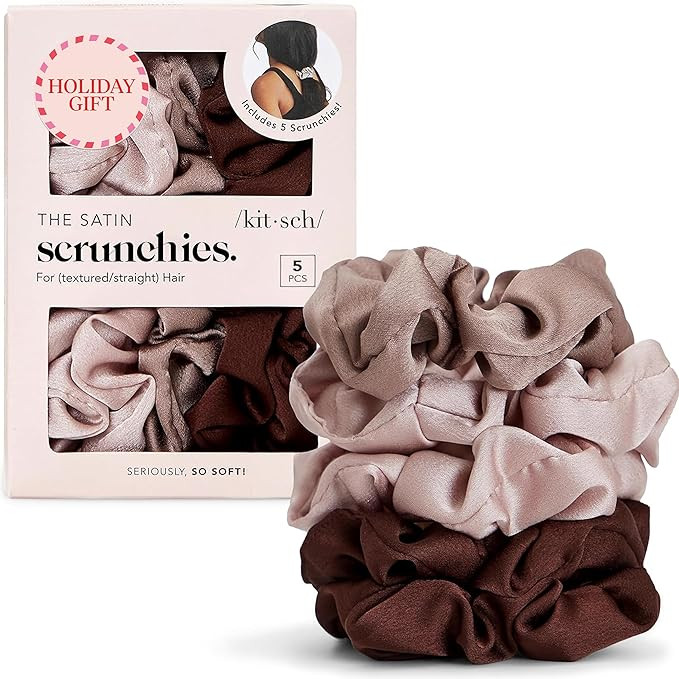 Kitsch Satin Scrunchies for Women - Softer Than Silk Scrunchies | Hair Ties No Damage for Frizz-F... | Amazon (US)