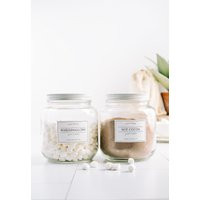 Set Of 2 - 1/2 Gallon Canisters Hot Cocoa + Marshmallow Canister Bar Accessories Glass Half With Lid | Etsy (US)