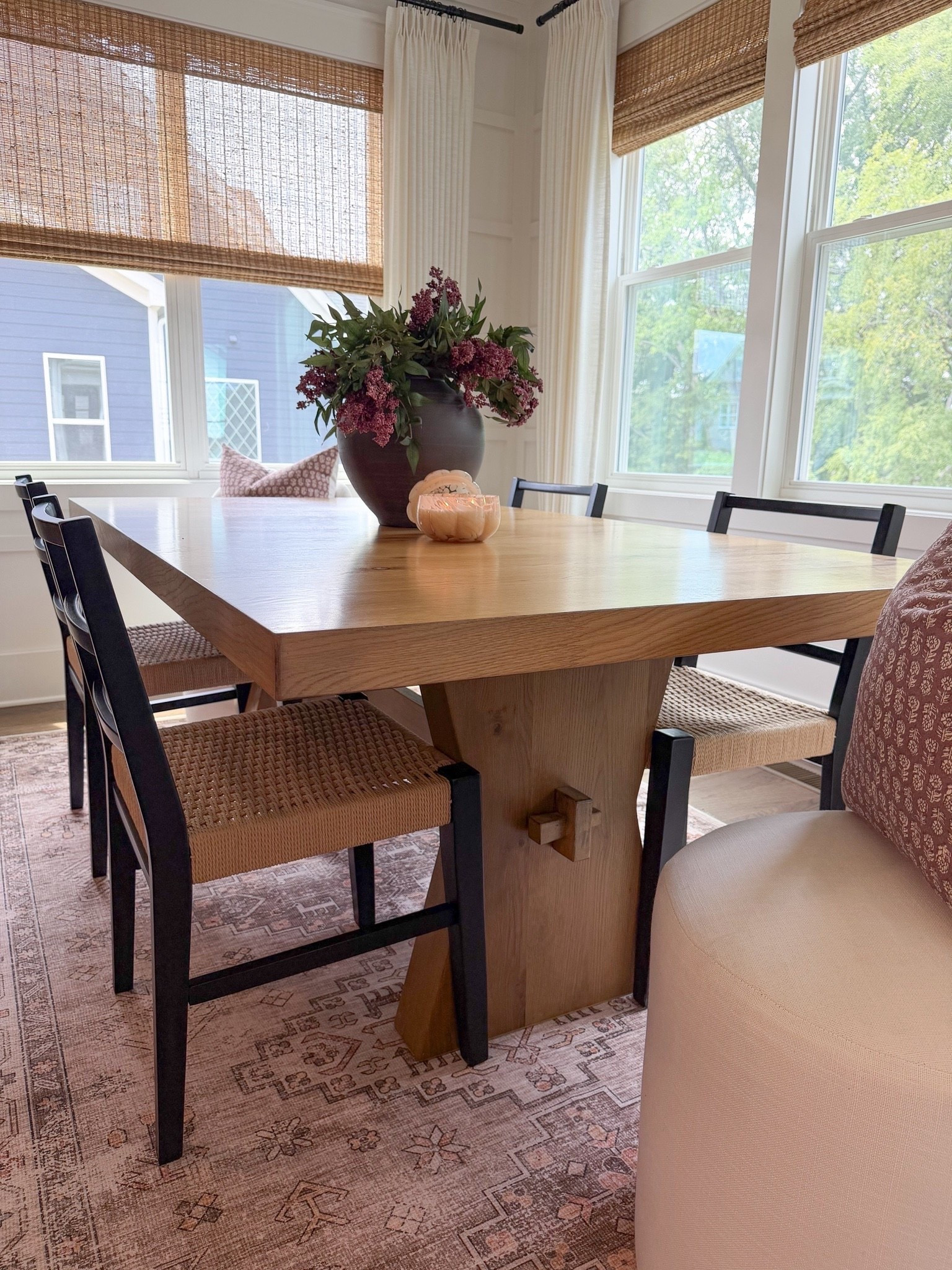 Dining Nook, Wood Dining Table, breakfast nook, dining table, affordable dining table and chairs, kitchen nook idea

#LTKmomlife #LTKHome