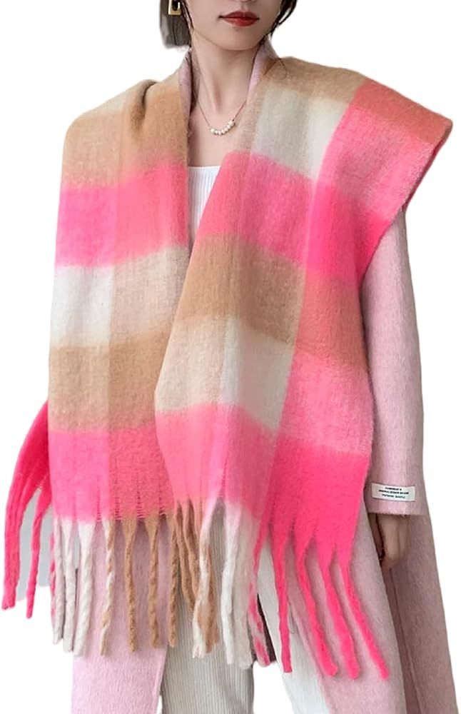 Wander Agio Winter Women Warm Scarf Long Shawl Large Scarves Cold Weather Thick Blanket Scarfs Co... | Amazon (US)