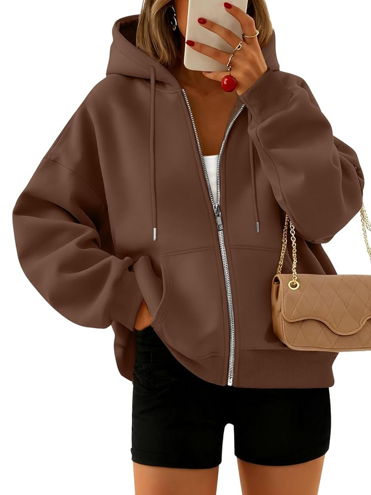 Trendy Queen Zip Up Hoodies For Women Cropped Sweatshirts Fall Fashion Outfits 2025 Y2k Fleece Te... | Amazon (US)