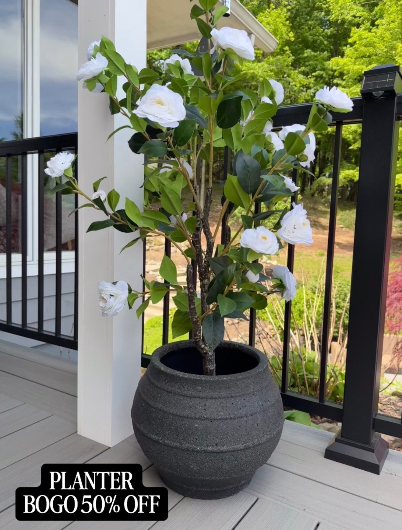 Designer-Inspired Porch Planter Find 🌿

This textured planter is one of those pieces that instantly makes a porch feel more elevated. Mine is the small size and it’s currently BOGO 50% off 👏🏼 I paired it with this faux Amazon camellia tree for an easy designer-inspired look with zero maintenance. The black planter against the soft white blooms is such a timeless combo for summer styling. 🤍

Follow @farmtotablecreations on Instagram for more home styling ideas and affordable finds.

#planter #porchdecor #outdoordecor #amazonhome #camelliatree

planter decor | faux camellia tree | porch styling | outdoor planter | patio decor | amazon home finds | neutral home decor | front porch ideas | textured planter | summer porch | designer inspired | affordable home decor | patio styling | entryway decor | faux tree decor | outdoor living | black planter | porch refresh | home finds | porch inspiration | outdoor accents | modern classic decor | patio inspiration | elegant outdoor decor | curb appeal

#LTKSeasonal #LTKHome #LTKSaleAlert
