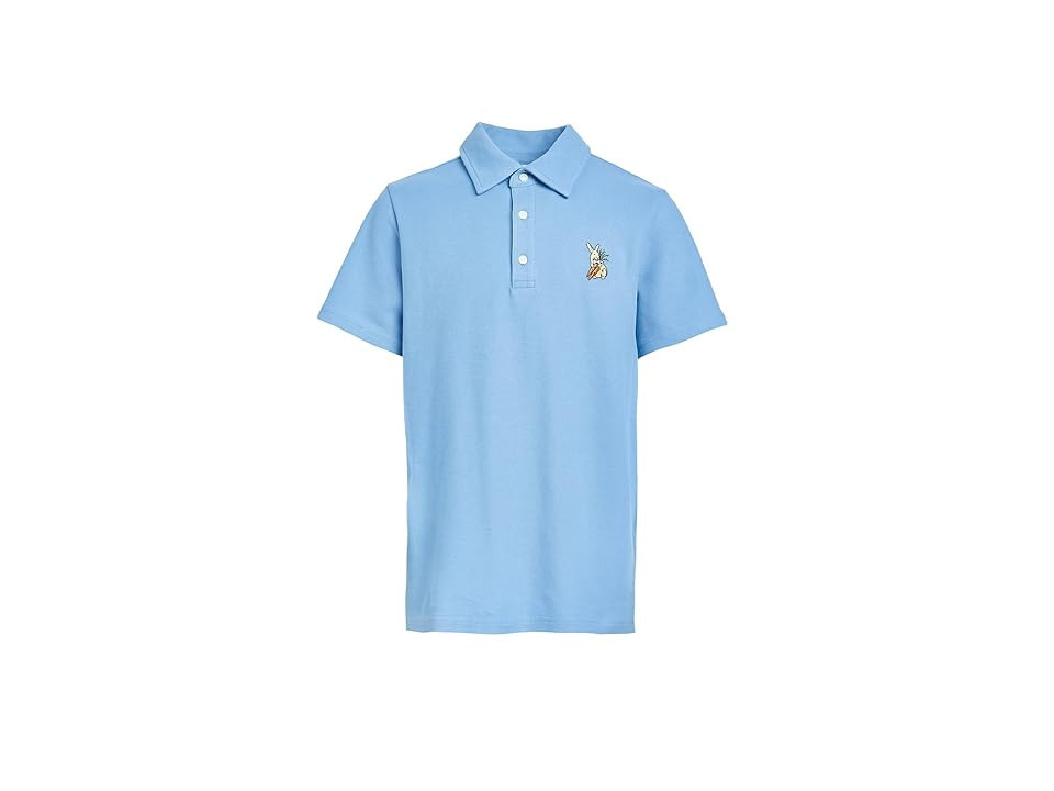 Janie and Jack Bunny Embroidered Pique Polo (Toddler/Little Kid/Big Kid) Boy's Clothing Blue : 2 Toddler, Cotton | Zappos