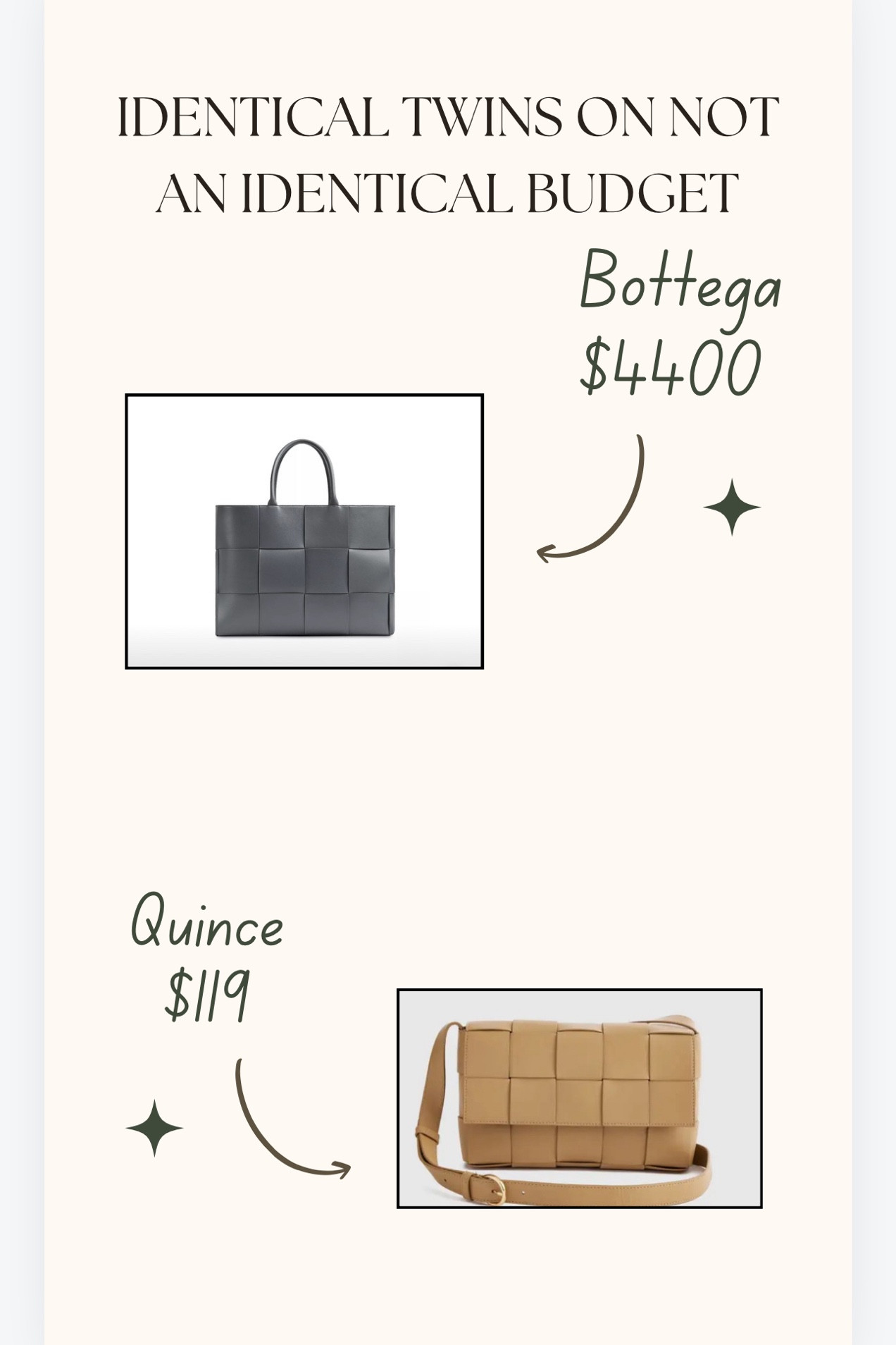 Bags at every price but both high quality  

#LTKOver40 #LTKStyleTip #LTKItBag