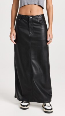 NWT Free People Faux Leather City Slicker Vegan Midi Skirt Womens Black Size 8 | eBay | eBay US