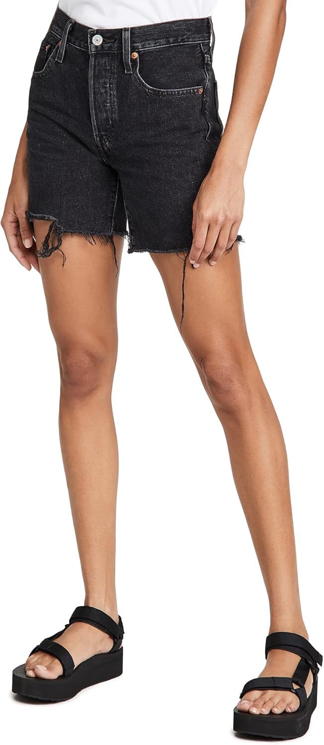 Levi's Women's Premium 501 Mid Thigh Shorts, Cotton, 6 in | Amazon (US)