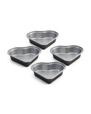 4pc 4in Non-Stick Mini Heart Bakepan Set | TJ Maxx