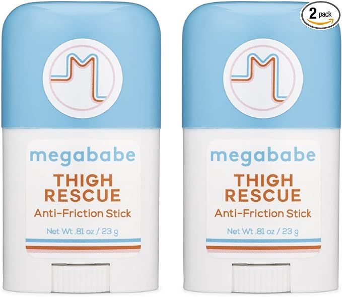 Megababe Thigh Rescue Anti-Chafe Stick Travel Size 0.81oz - 2 Pack | Amazon (US)