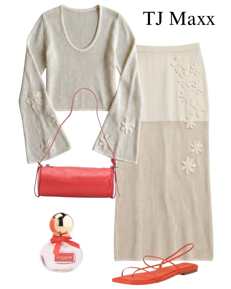 T.J. Maxx, crochet outfit idea, skirt, be sleep, top, Coach, perfume, red purse, sandals, flats, summer, casual, dress dressy, designer deals.

#LTKSaleAlert #LTKBeauty #LTKootd