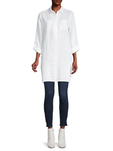 Button-Down Linen Tunic Shirt | Saks Fifth Avenue OFF 5TH