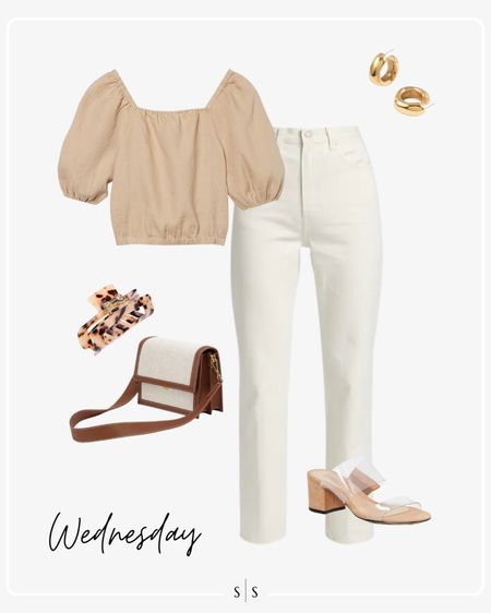 Style Guide of the Week | Amazon Edition: mix of transitional Summer to Fall casual pieces for the week! 

Timeless style, outfit ideas, Amazon finds, warm weather style, Summer outfits, closet basics, casual style, chic style, everyday outfit. See all details on thesarahstories.com ✨

Linen puff sleeve top, white straight leg jeans, clear sandals, crossbody bag, claw clip, affordable jewelry 

#LTKstyletip #LTKFind #LTKunder100