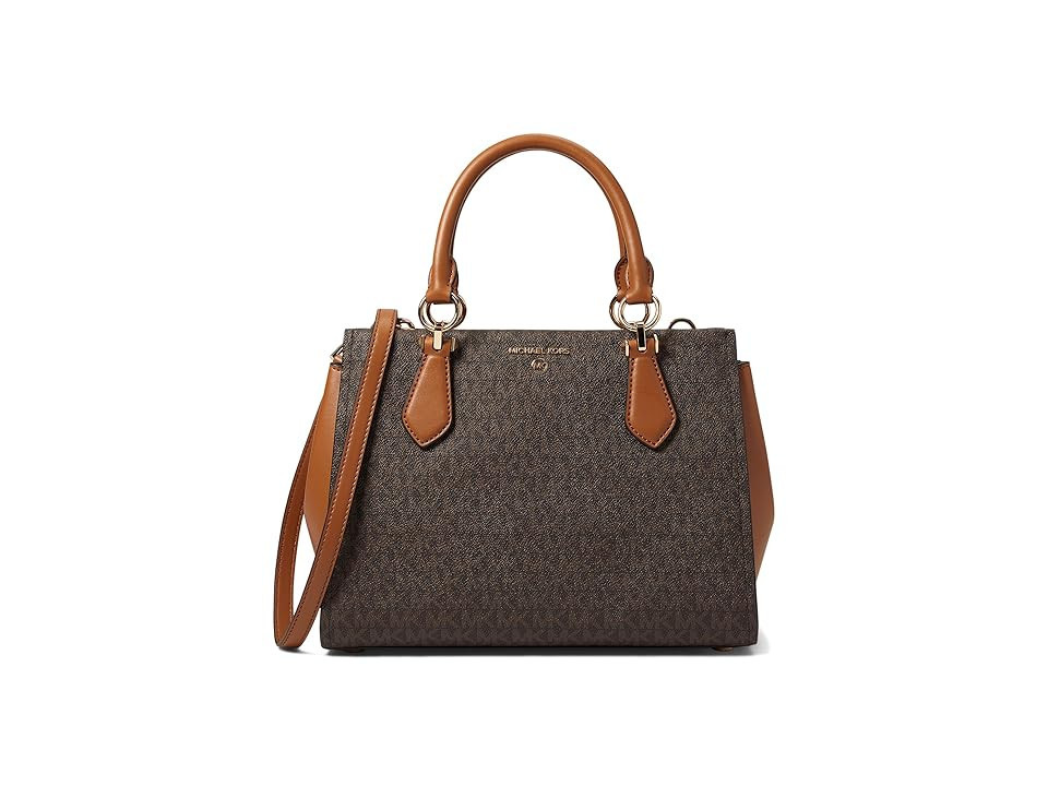 MICHAEL Michael Kors Marilyn Medium Satchel Women's Handbags Brown/Acorn, Leather | Zappos