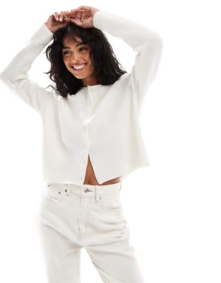 Stradivarius cardigan in stone | ASOS (Global)