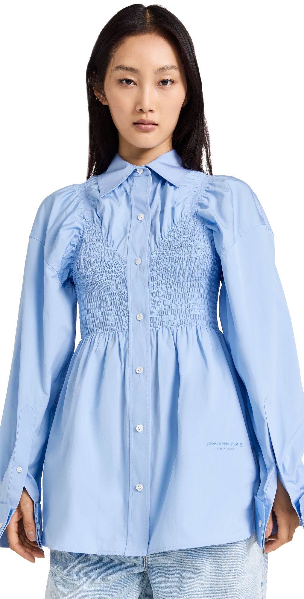 Long Sleeve Smocked Cami Shirt | Shopbop