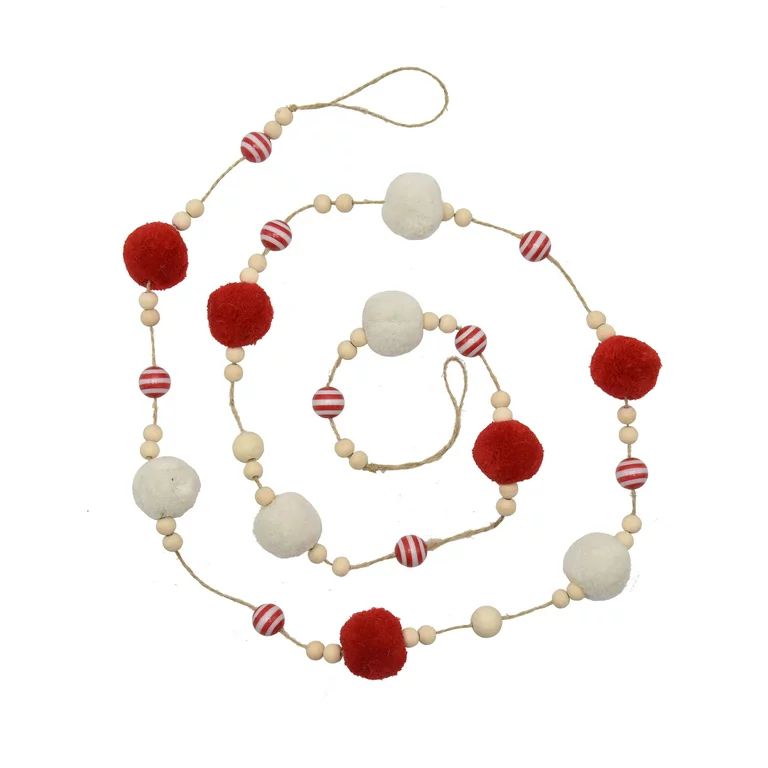 Holiday Time Decorative 2PC Red and White Holiday Garland, 6’ | Walmart (US)