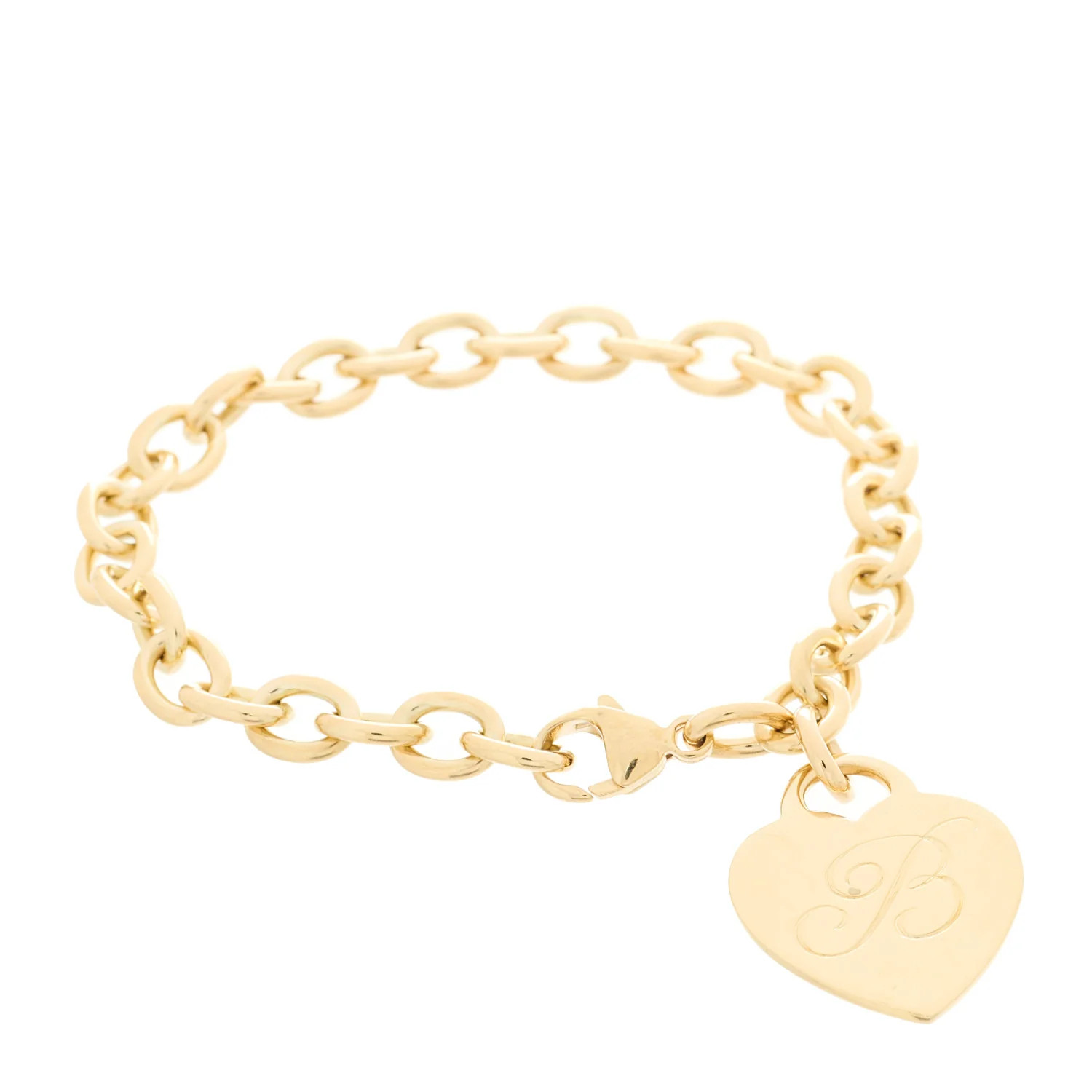 Tiffany 18K Yellow Gold Heart Tag Charm Bracelet | FASHIONPHILE (US)