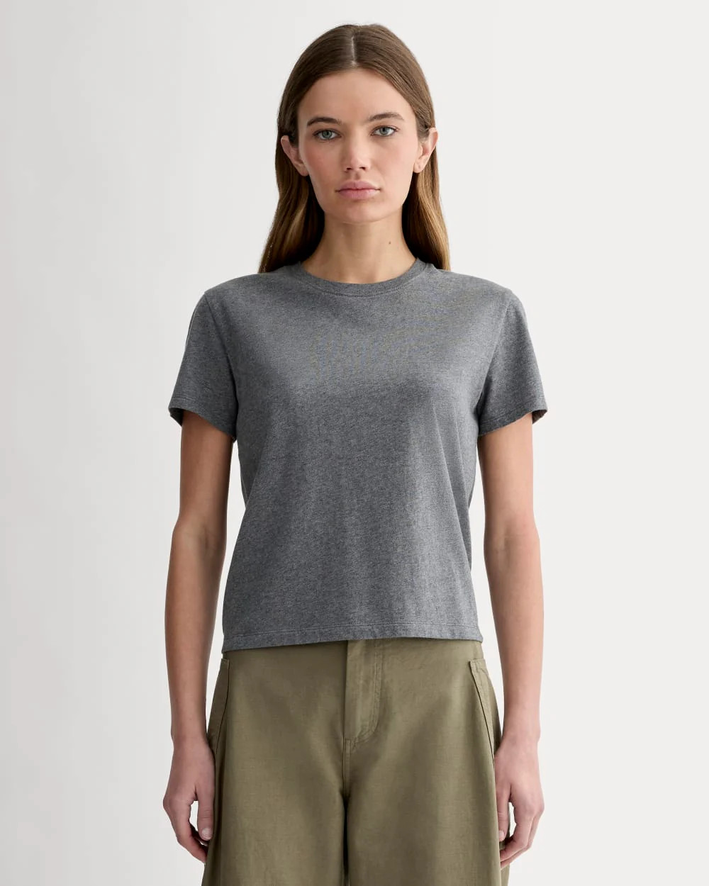 The Box-Cut Tee in Essential Cotton | Heathered Charcoal | No Pocket | Everlane
