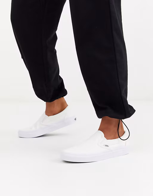 Vans Classic Slip-On triple white sneakers | ASOS | ASOS (Global)