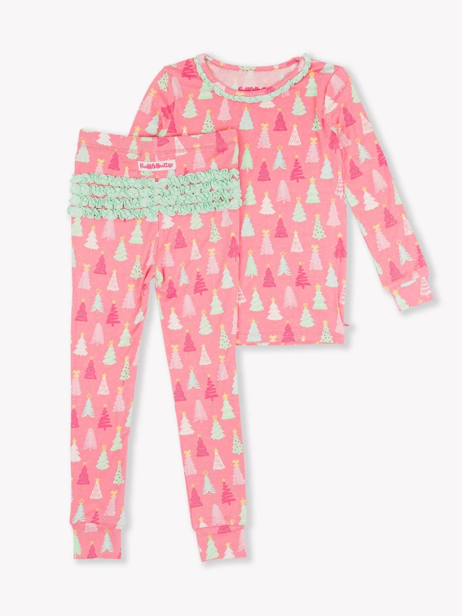 Toddler Ruffle Long Sleeve Pajama Set | RuffleButts / RuggedButts