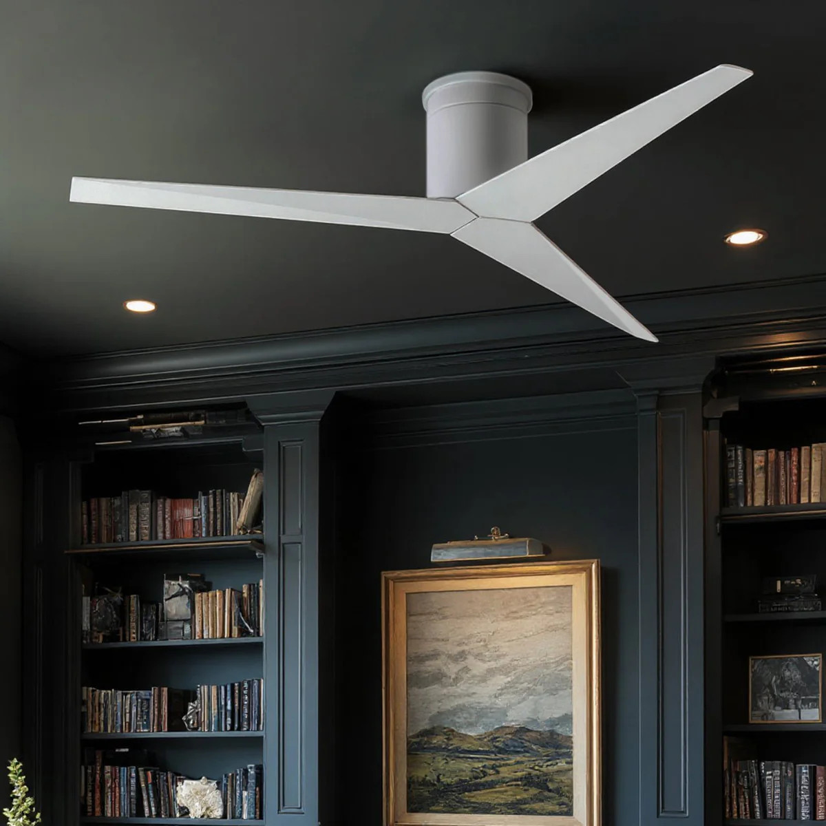 UMC9195 Contemporary Indoor/Outdoor Ceiling Fan, 10" H x 56" W x 56" D, Gloss White Finish, Brisw... | Urban Ambiance, Inc.