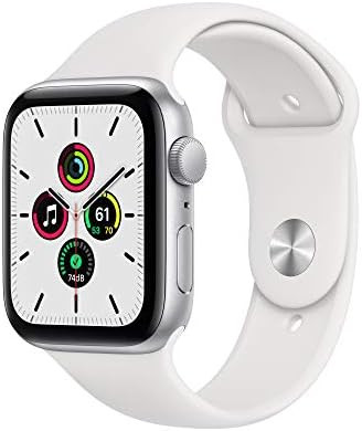 New Apple Watch SE (GPS, 44mm) - Silver Aluminum Case with White Sport Band | Amazon (US)