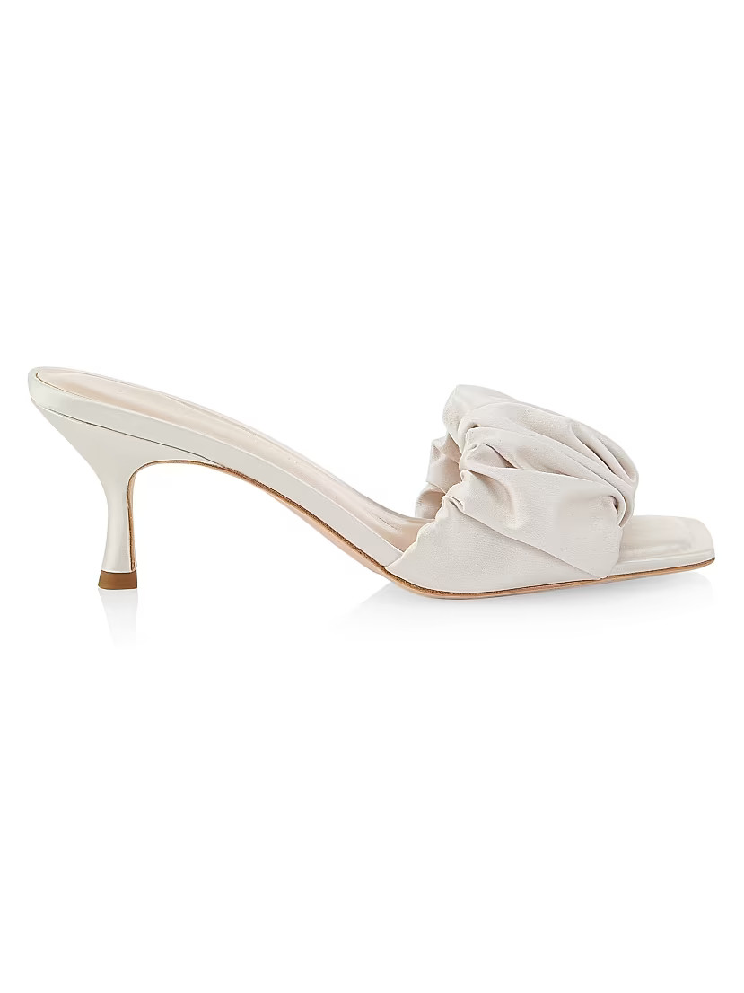 Bianca 60MM Gathered Satin Mules | Saks Fifth Avenue