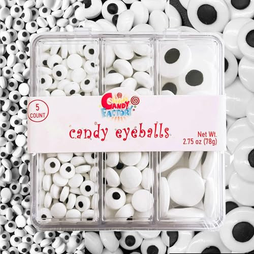 Sarah's Candy Factory 3 Sizes 2.75 Oz Assorted Mix Candy Eyes Eyeballs for Cupcake Toppers,Cookie Decorations Edible Sugar Icing Kosher in a Box | Amazon (US)