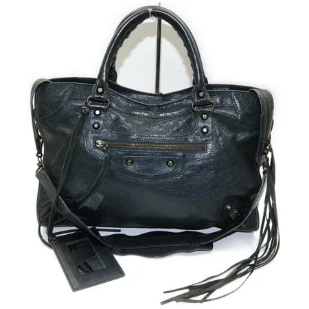 Balenciaga The City 2way Charcoal Grey Leather Bag 872610 | Walmart (US)