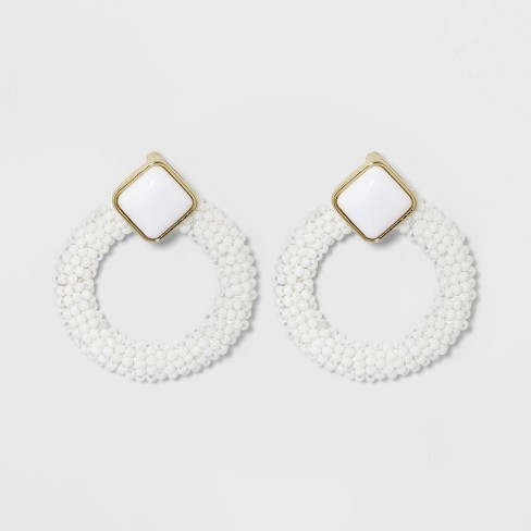SUGARFIX by BaubleBar Enamel Studs with Beaded Hoop Earrings | Target