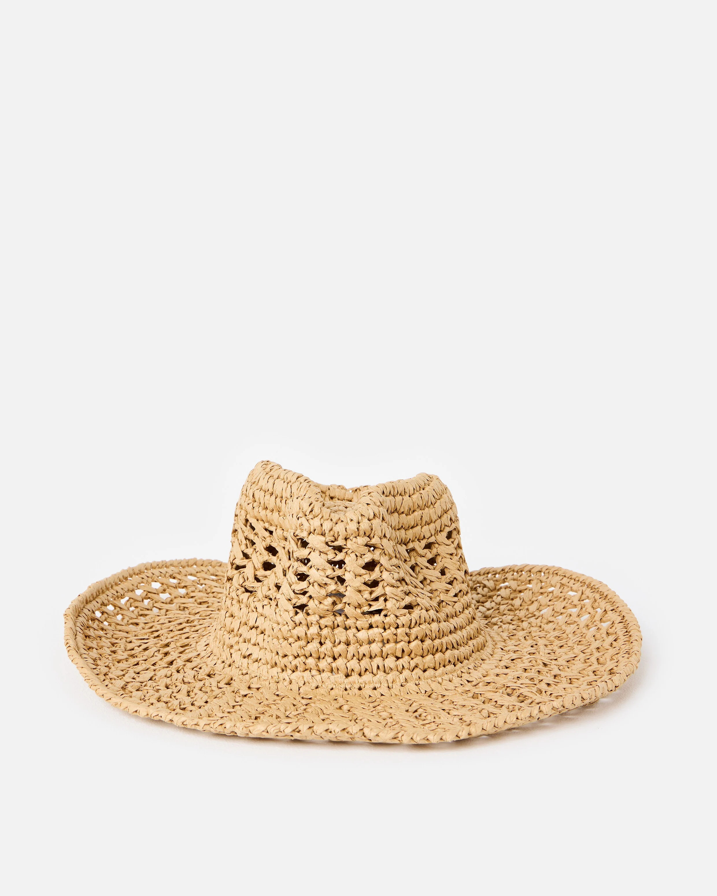 Natural Brown Open Weave Straw Cowboy Hat | Oliver Bonas (Global)