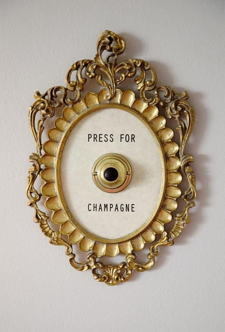 Okuorze Press for Button, Press for Champagne Framed Vintage Button,Champagne Themed Decor Wall P... | Amazon (US)