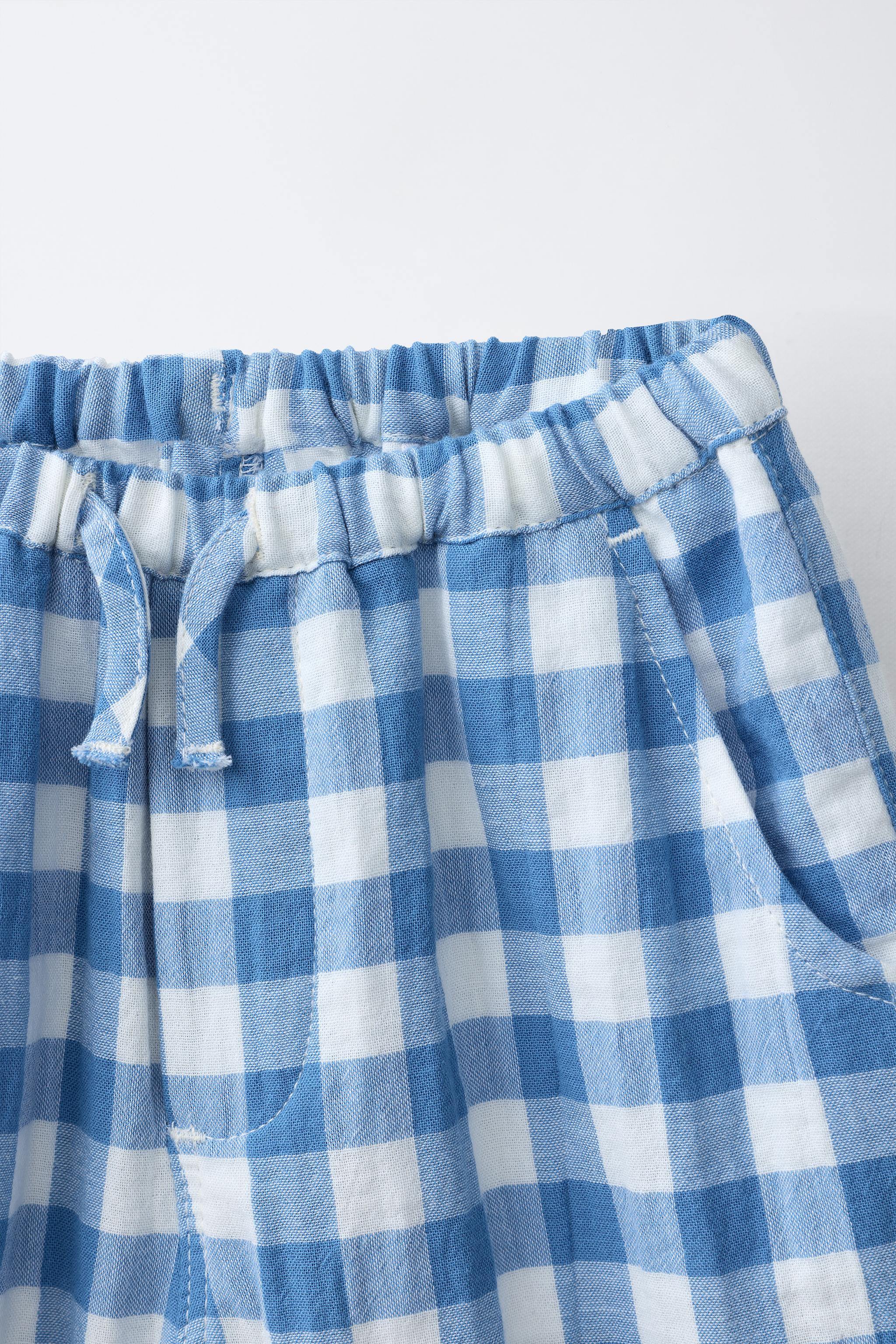 PANTALON TEXTURÉ À CARREAUX VICHY | Zara FR