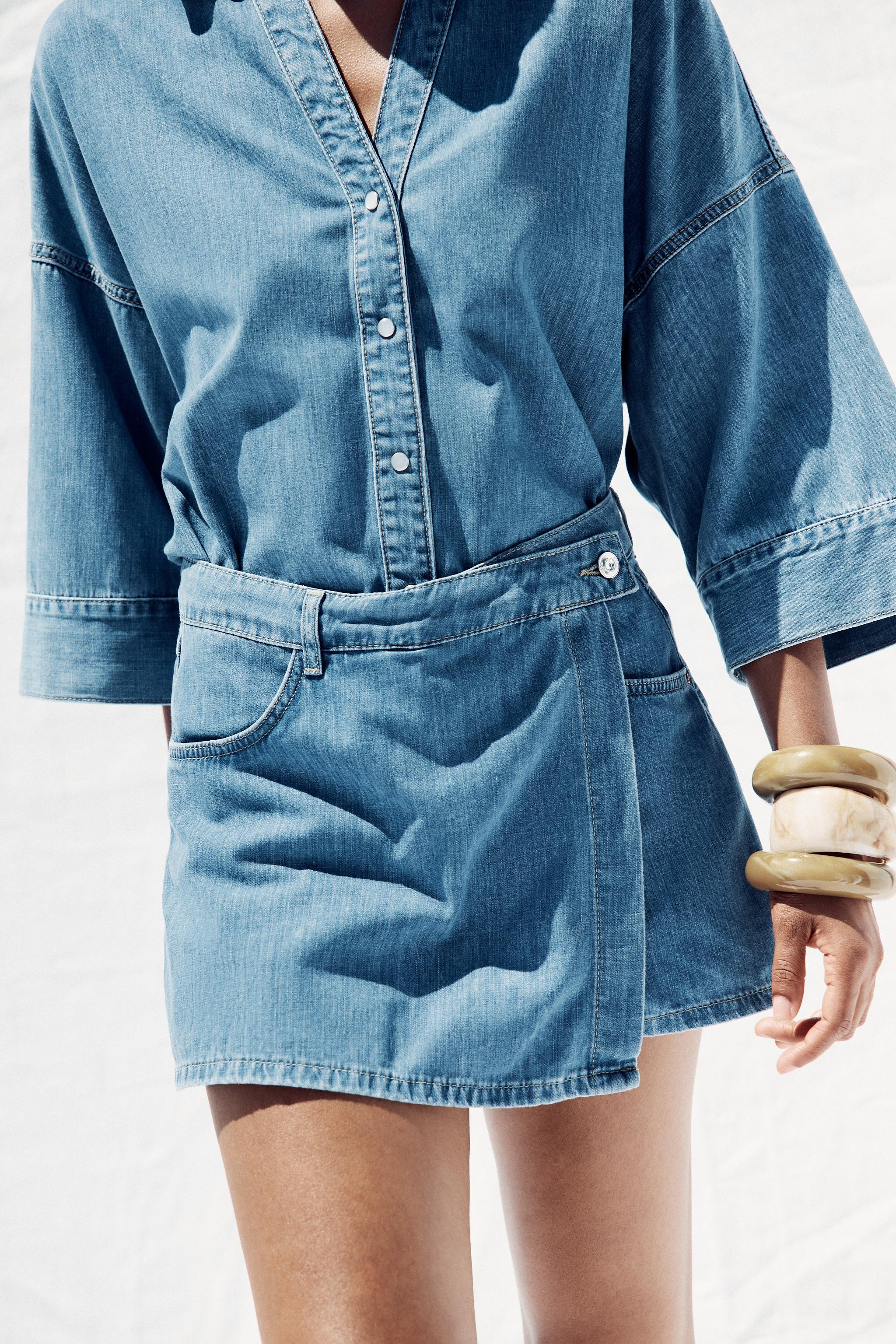 Z1975 WRAP DENIM SKORT | Zara UK