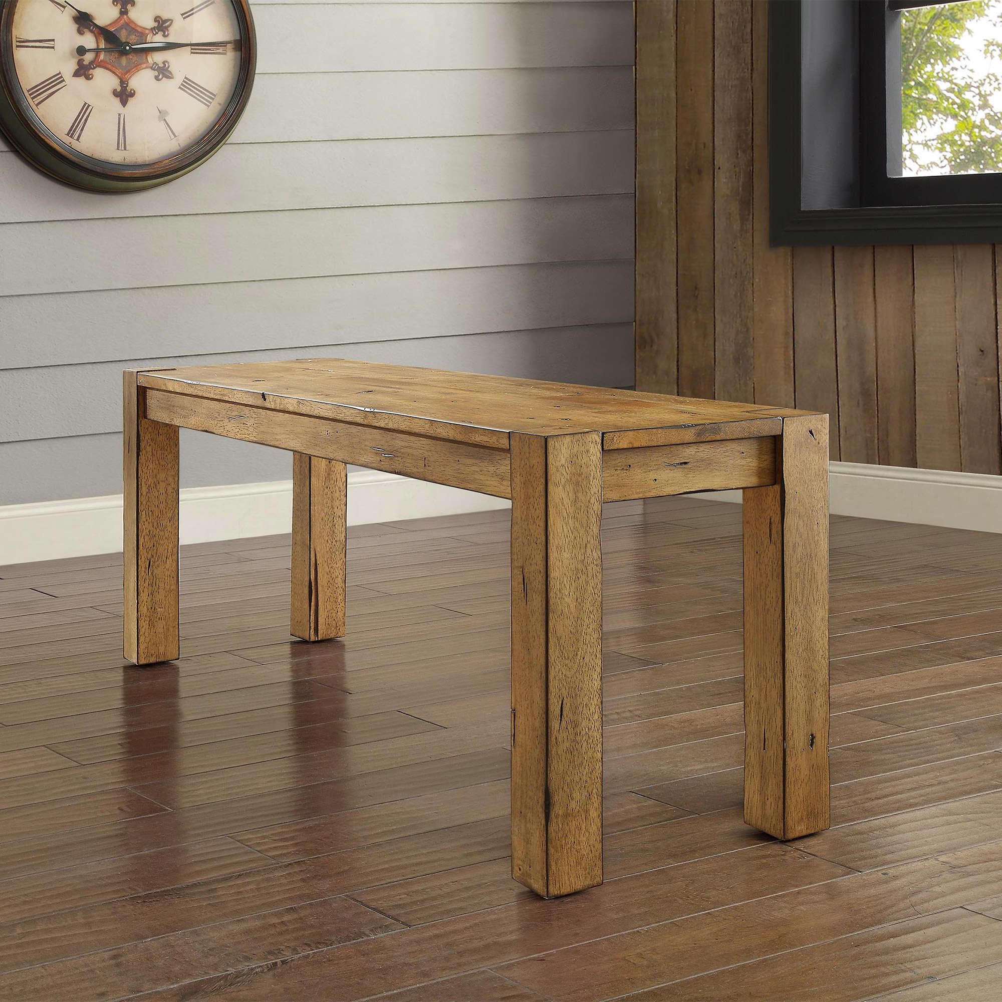 Better Homes & Gardens Bryant Solid Wood Dining Bench, Rustic Brown | Walmart (US)