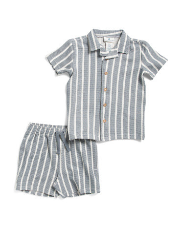 Toddler Boys 2pc Crochet Button Up Top And Shorts Set | Easter Gifts | Marshalls | Marshalls