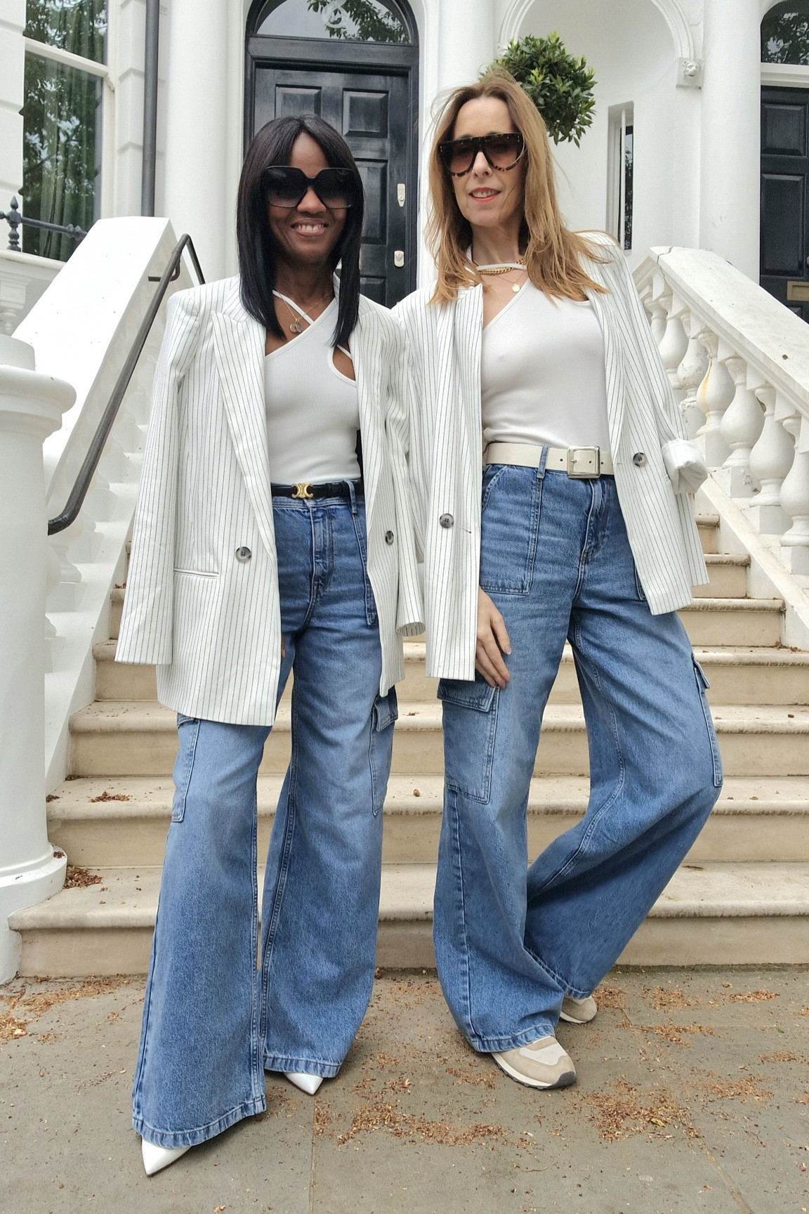 The perfect pairing / Boyfriend blazer and cargo jeans !  I’m in size 12 blazer for oversized look and Patricia is in a size 6. Jeans come in a long leg and short (30 inch) 

#LTKFind #LTKfit #LTKunder100
