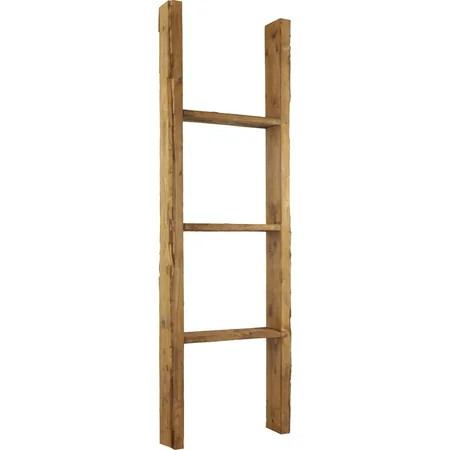 15""W x 48""H x 3 1/2""D Vintage Farmhouse 3 Rung Ladder, Barnwood Decor Collection, Weathered Brown | Walmart (US)