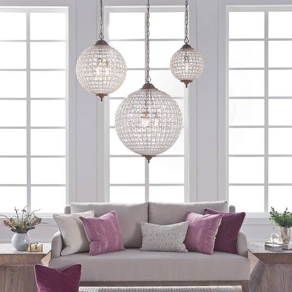 Kimberly Crystal 3-Light 24-Inch Large Globe Chandelier by Kosas Home | Bed Bath & Beyond