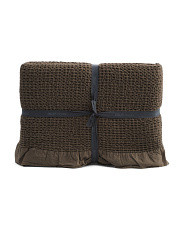 Made In Portugal Cotton Ruffled End Of Bed Blanket | Marshalls