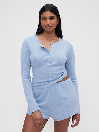 Gap × Summer Fridays Pointelle Henley PJ Top | Gap (US)