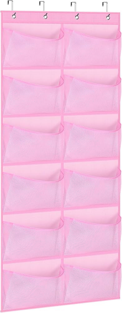 KIMBORA 12 Large Mesh Pockets Over the Door Shoe Organizer for Closet Hanging Shoe Rack for Door ... | Amazon (US)