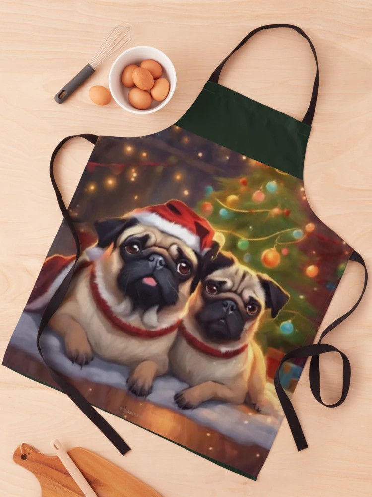Christmas Pugs Apron | Redbubble (US)