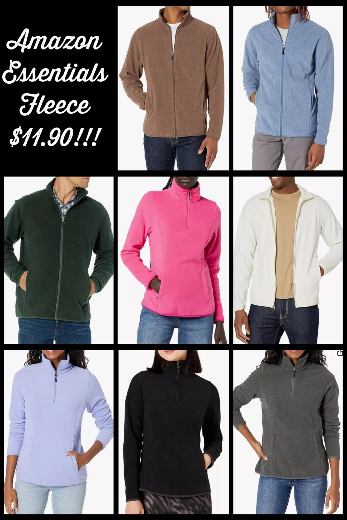 Essentials Men's Quarter-Zip Polar Fleece Jacket
