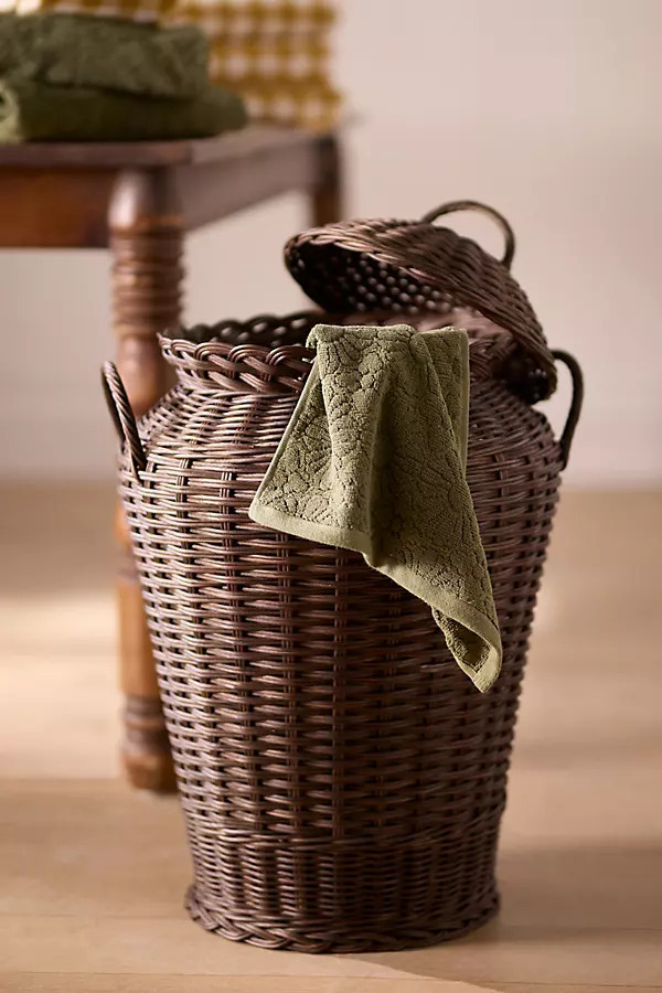Rattan Urn Handled Laundry Basket | Anthropologie (US)