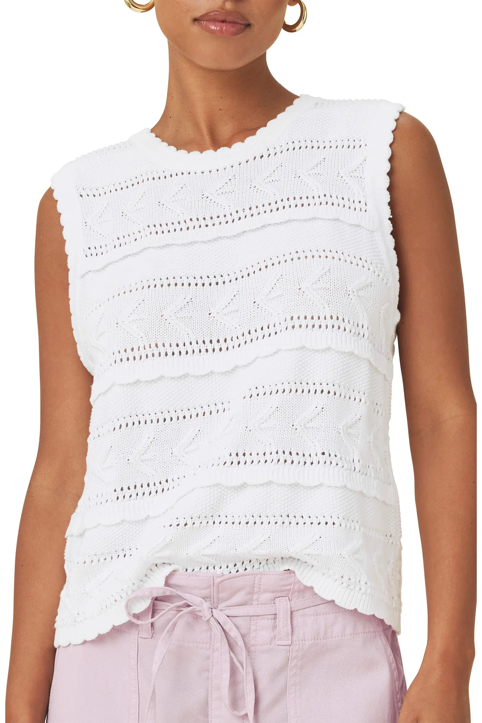 Giovanna Open Stitch Cotton Sweater Tank (Women) | Nordstrom | Nordstrom